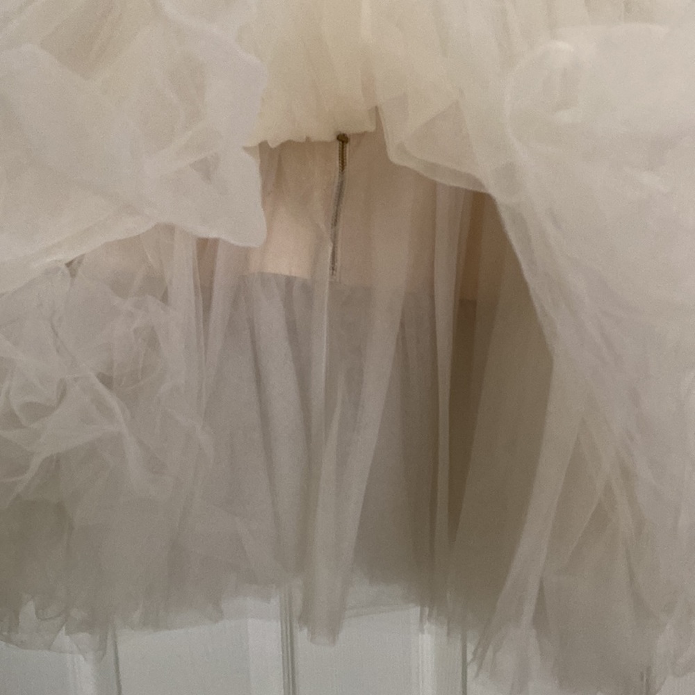 ✨HP✨ Allison Parris Vintage “Winter Wonderland” Ivory Tulle Dress Size 10 - Picture 4 of 6